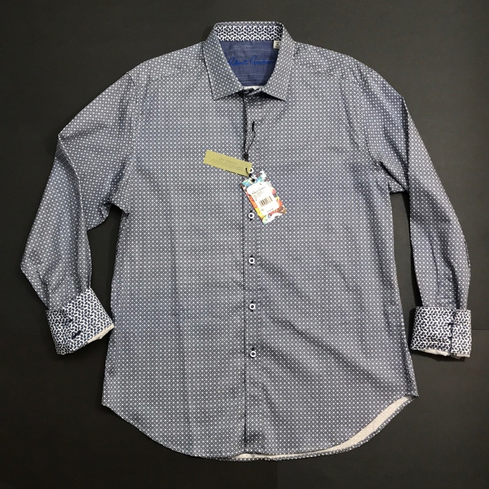 ROBERT GRAHAM Dahlberg Men’s BlueWhite Dots Shirt